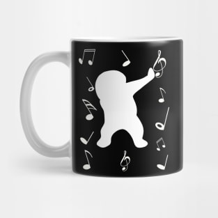 funny dabbling man dance with music key note Mug